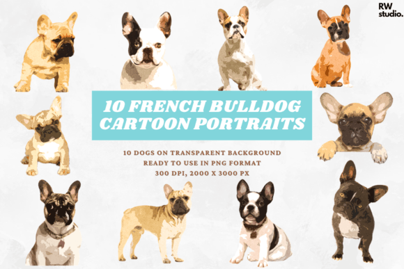10 French Bulldog Cartoon Portraits Dog: A Creative Asset for Modern Designers and Entrepreneurs