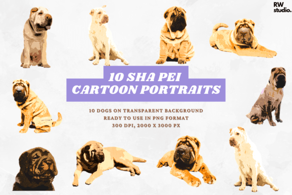 10 Sha Pei Cartoon Portraits