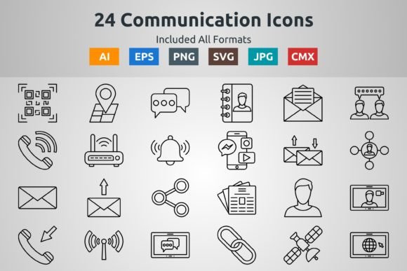 24 Communication Outline Icons: Strategic Use for Visual Clarity and Professional Impact