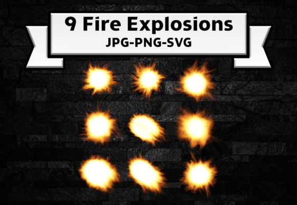 Fire Explosion Design Element: A Dynamic Graphic for Creative Projects