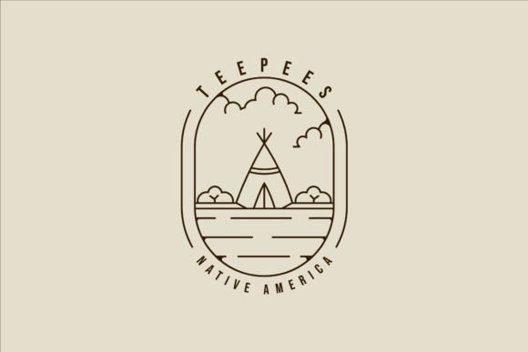 Teepees Line Art Logo Vector Design: A Versatile Graphic for Adventure and Cultural Representation